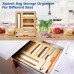 6 in 1 Bag Storage Organizer for Kitchen Drawer, High Capacity Wrap Dispenser with Cutter and Labels,Foil and Plastic Wrap Organizer for Quart, Gallon, Sandwich, Snack Variety Size Bag (Wood color)