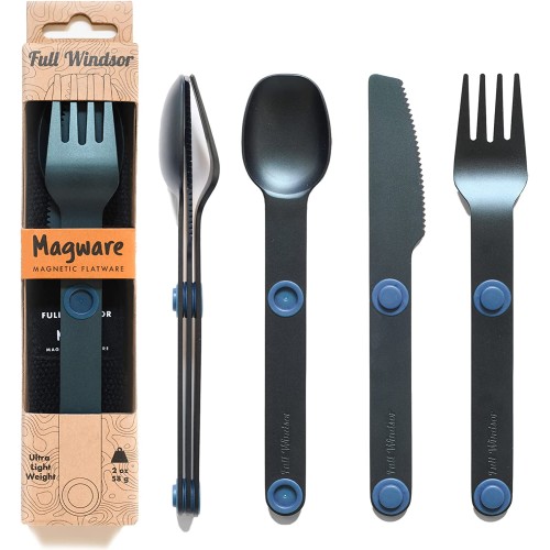 FULL WINDSOR MAGWARE MAGNETIC FLATWARE, SINGLE SET - BLACK