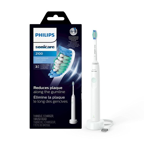 Philips Sonicare 2100 Electric Rechargeable Power Toothbrush, White Mint