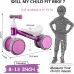 Baby Balance Bike Toys for 1 Year Old Gifts Boys Girls 10-24 Months Kids Toy Toddler Best First Birthday Gift Children Walker No Pedal Infant 4 Wheels Bicycle … (Purple)
