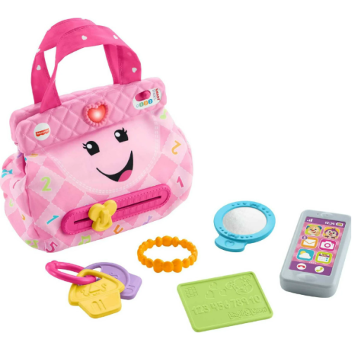 Fisher-Price Smart Pink Purse Learning Toy with Lights and Smart Stages Educational Content for Baby and Toddler Dress Up