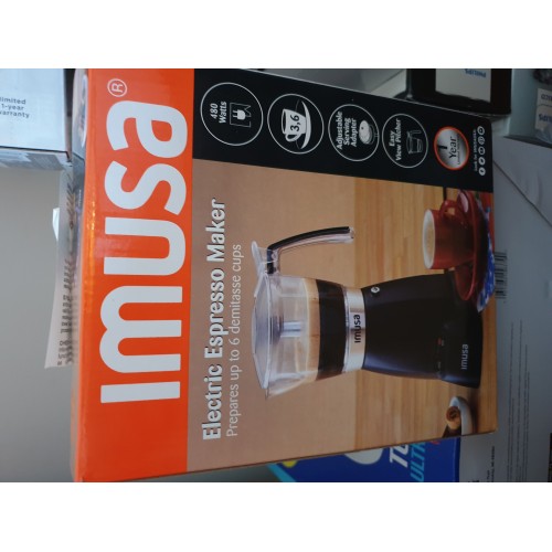 IMUSA Electric Moka Maker 3 cup & 6 cup 480 Watts, Black
