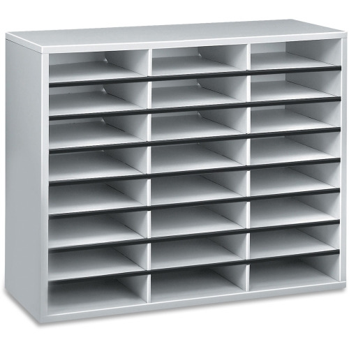 Fellowes Literature Organizer - 24 Compartment Sorter, Dove Gray, 24 Compartment(s) - Dove Gray