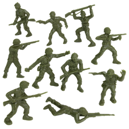 Classic Green Plastic Army Men - 36 pc WW2 Soldier Figures