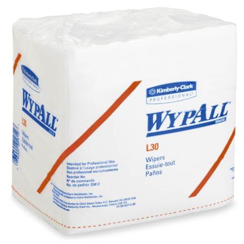 Kimberly-Clark Professional Wypall L30 Wipers - 13" Length X 12-1/2" Width, White, 90 Wipers