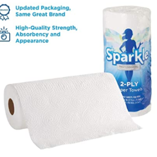 Sparkle Professional Series® 2-Ply Perforated Kitchen Paper Towel Rolls by GP PRO (Georgia-Pacific),5 Rolls