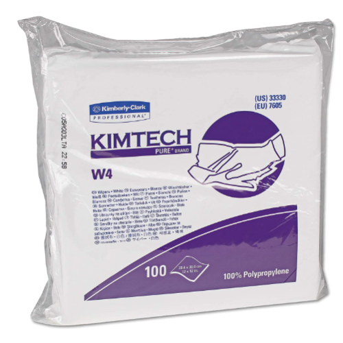 Kimberly-Clark Kimtech 33330 Pure Disposable Wiper with W4 Dry, 12" Length x 12" Width, White