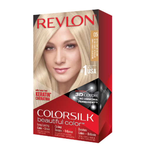 Permanent Hair Color by Revlon, Permanent Hair Dye, Colorsilk with 100% Gray Coverage, Ammonia-Free, Keratin and Amino Acids, 05 Ultra Light Ash Blonde, 4.4 Oz (Pack of 1)