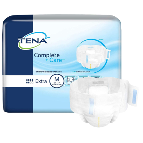 Tena Brief Complete + Care Tab Closure Medium Disposable Moderate Absorbency Case of 72