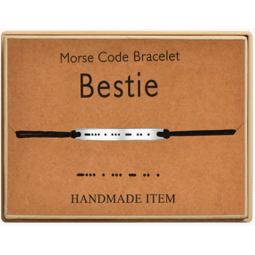 SANNYRA Morse Code Bracelet for Men Women, Secret Words Custom Morse Code Stainless Steel Adjustable Rope Bracelets