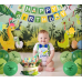 YBST Dinosaur Birthday Party Supplies, 104 Pcs Supplies Set for Boys and Girls, Include Balloons, Banner, Tablecloth, Stickers, Hanging Swirls, Aluminum Film Cake Topper Cupcake Toppers