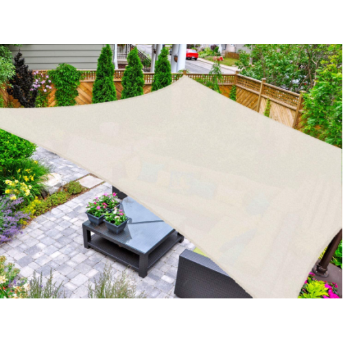 AsterOutdoor Sun Shade Sail Rectangle 8' x 12' UV Block Canopy for Patio Backyard Lawn Garden Outdoor Activities, Beige