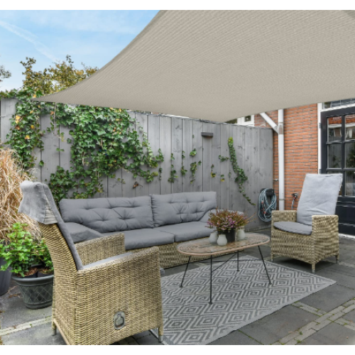 AsterOutdoor Sun Shade Sail Rectangle 8' x 12' UV Block Canopy for Patio Backyard Lawn Garden Outdoor Activities, Beige