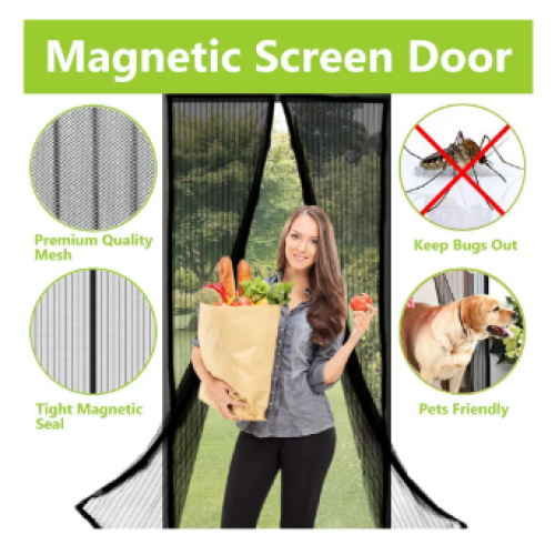 Magnetic Screen Door,Magic Mesh Magnetic Hands Free Screen Door Size up to 36"-82"