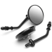 DLLL 1 Pair 10mm Round 3 inch Retro Motorcycle Rearview Mirror For Harley Sportster Ryca Motors