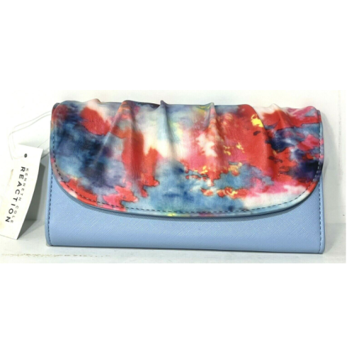 Kenneth Cole Reaction Women's Blue Multi Splash Print Clutch Wallet 