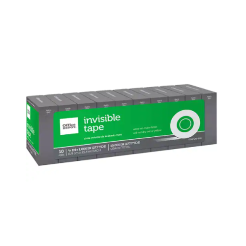 Office Depot Brand Invisible Tape Refills, 3/4in x 1,000in, Pack Of 10