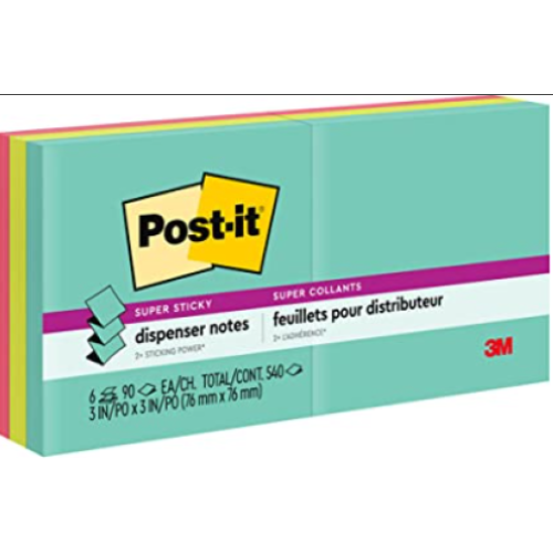 Post-it Super Sticky Pop-up Notes, 3x3 in, 12 Pads