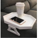 Sofa Arm Clip Table, Armrest Tray Table, Drinks/Remote Control/Snacks Holder (White)