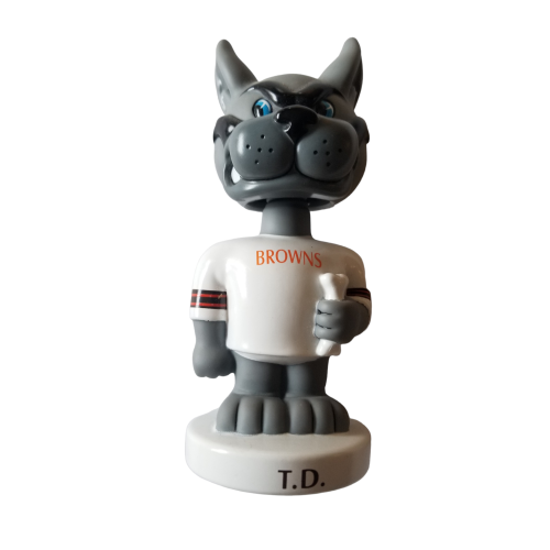 Vintage Football CLEVELAND BROWNS Dog Dawg BOBBLEHEAD "T.D." 