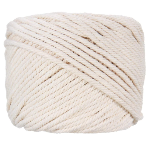 Set of 3 Ialwiyo Macrame Cord 3mm 109Yards 100% Cotton, No Industrial Treatment(Not Dyed), Natural Color Handmade Soft 4 ply Cotton Cord Rope for Macrame, Wall Hanging, Plant Hanger, DIY Craft Making, Knitting