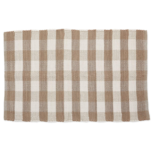 Buffalo Plaid Rug  Brown and White