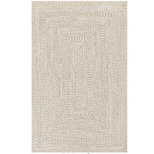 Rowan Braided Texture Ivory  Indoor/Outdoor Area Rug 4' x 6'