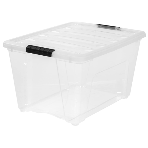 IRIS 53 Quart Stack & Pull Box, Clear