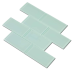 Glass Subway Tile, 3 x 6 Inch, 8 Sq Ft ( 8 sheets), Light Green Glass for Bathroom Wall and Kitchen Backsplash