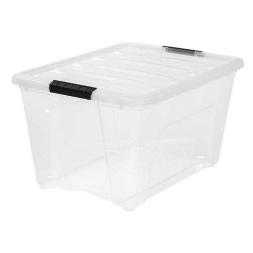 IRIS 53 Quart Stack & Pull Box, Clear