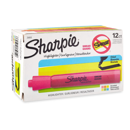 Sharpie Tank Highlighters Assorted Colors | Chisel Tip Highlighter Pens, 12 Count