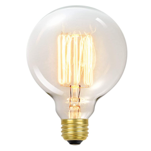 Globe Electric 60W Vintage Edison G30 Vanity Tungsten Incandescent Filament Light Bulb, E26 Standard Base, 245 Lumens