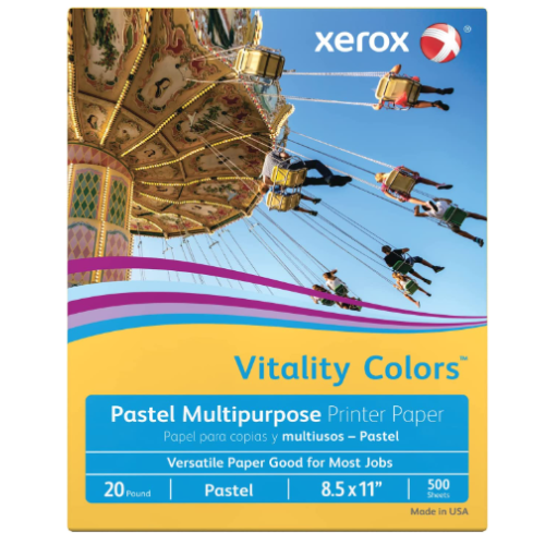 Xerox® Vitality Colors™ Multipurpose Printer Paper, Letter Paper Size, 20 Lb, 30% Recycled, Goldenrod, Ream of 500 Sheets