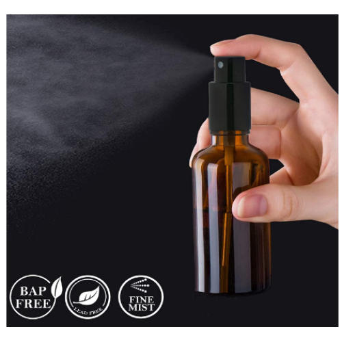Amber Glass Spray Bottles with Black Metal Sprayer，Cleaning,Plants & Skin Care, Refillable Container With Metal Sprayer(30ml 50ml 100ml) 3 Pack DIY Yearingia
