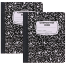 Marble Composition Notebook Wide Ruled Black and White Composition Books 100 Sheets (2 Pack)