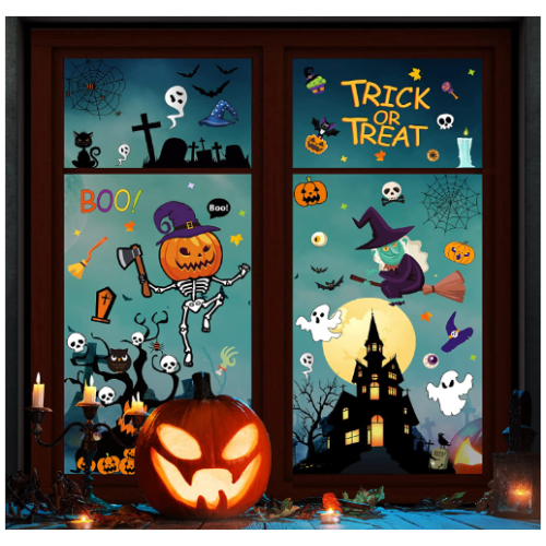 Halloween Window Clings, 9 Sheets 