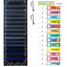 Chalkboard Brights Daily Schedule Pockets Chart 