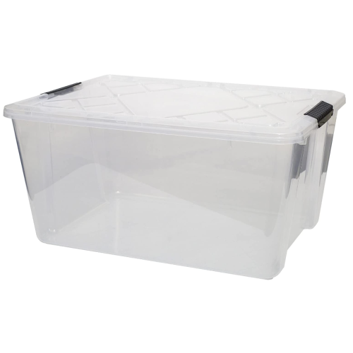 Greenmade 675374 InstaView Large 45 Quart Clear Plastic Storage Containers with Latching Lid for Household Organization and Management