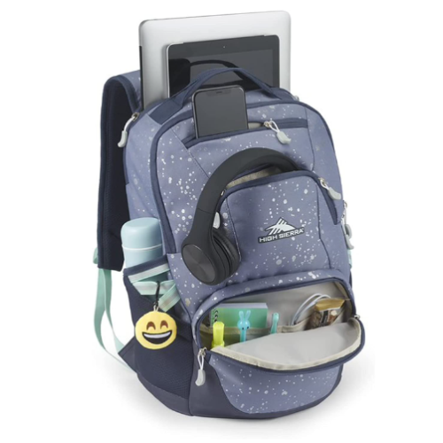 High Sierra Swoop SG Kids Adult School Backpack Book Bag Travel Laptop Bag with Drop Protection Pocket, and Tablet Sleeve, Metallic Splatter