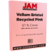JAM PAPER Vellum Bristol 67lb Cardstock - 8.5 x 11 Coverstock - 147 GSM - Pink - 50 Sheets