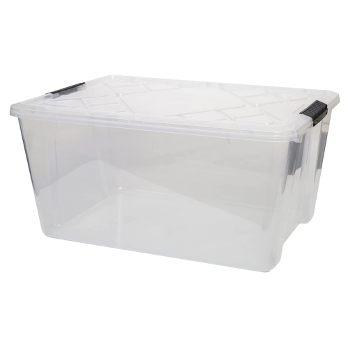 IRIS 53 Quart Stack & Pull Box, Clear set of 2