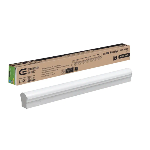 Direct Wire Power 2 ft. 34-Watt Equivalent Integrated LED White Strip Light Fixture 4000K Bright White 1800 Lumens