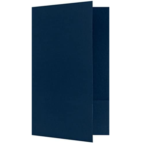 Legal Size Folders - Standard Two Pockets - Blue Linen - Pack of 25 