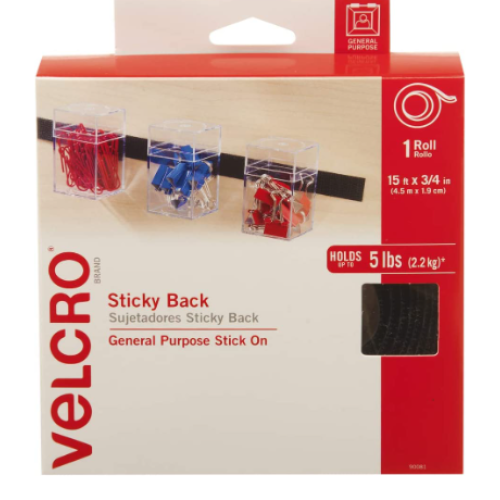 VELCRO Brand Tape, Black 15ft