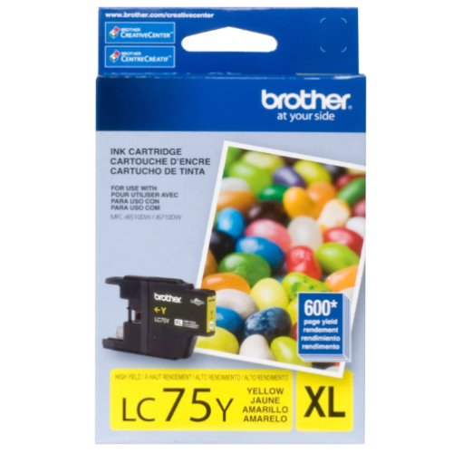 Brother LC75Y LC-75Y Innobella High-Yield Ink,Yellow