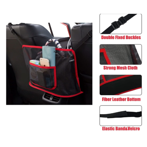 Car Net Pocket Handbag Holder-Back of Seat Organizers-Barrier of Backseat Pet Kids-extra storage