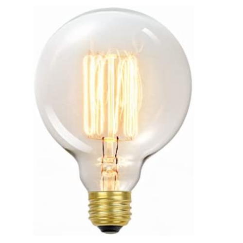 Globe Electric 60W Vintage Edison G30 Vanity Tungsten Incandescent Filament Light Bulb, E26 Standard Base, 245 Lumens