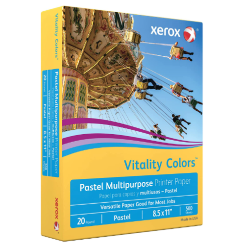 Xerox® Vitality Colors™ Multipurpose Printer Paper, Letter Paper Size, 20 Lb, 30% Recycled, Goldenrod, Ream Of 500 Sheets