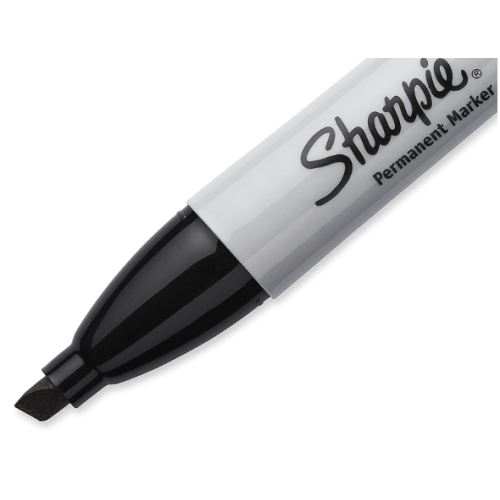 Sharpie 38201 Permanent Markers, Chisel Tip, Black, 12 Count