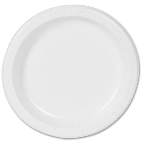 Dixie Basic Paper Plates - 8.50" Diameter Plate - Paper - Microwave Safe - White - 125 Piece